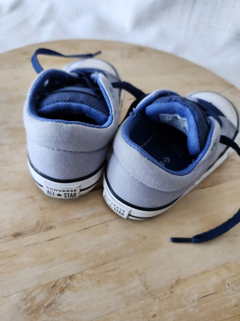 Converse Kids' Low Top Sneakers - Light Gray with Navy